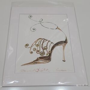New Manolo Blahnik art print matted white 11 X 14